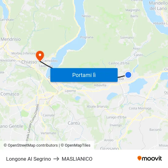 Longone Al Segrino to MASLIANICO map