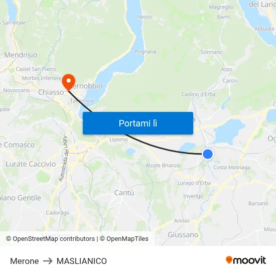 Merone to MASLIANICO map