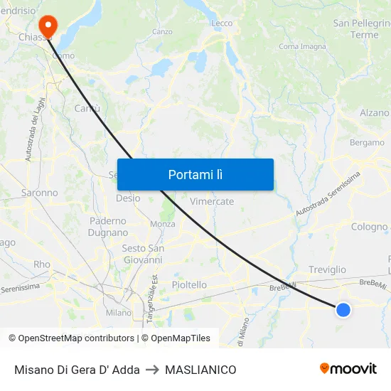 Misano Di Gera D' Adda to MASLIANICO map
