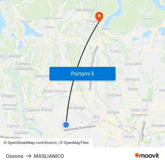 Ossona to MASLIANICO map