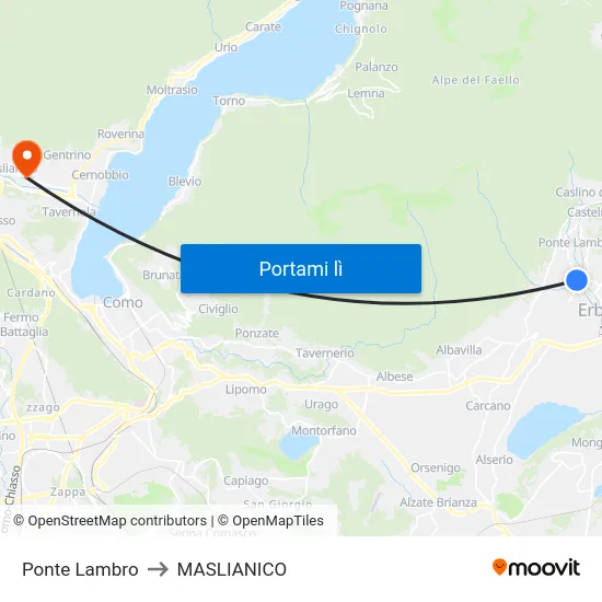 Ponte Lambro to MASLIANICO map