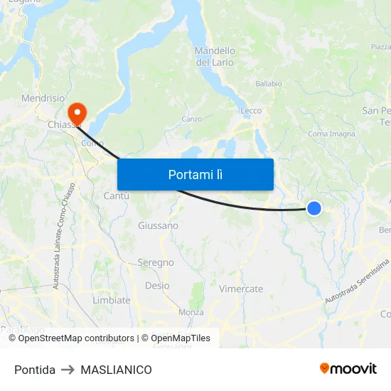 Pontida to MASLIANICO map
