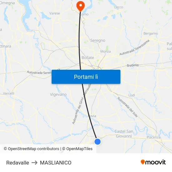 Redavalle to MASLIANICO map