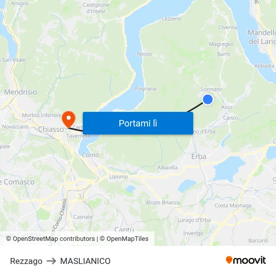 Rezzago to MASLIANICO map