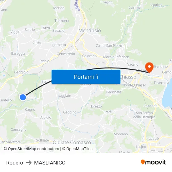 Rodero to MASLIANICO map