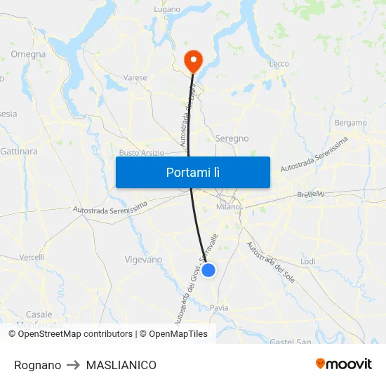 Rognano to MASLIANICO map