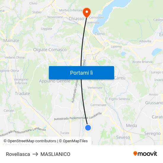 Rovellasca to MASLIANICO map