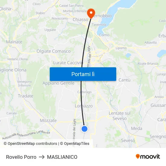 Rovello Porro to MASLIANICO map