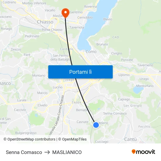 Senna Comasco to MASLIANICO map