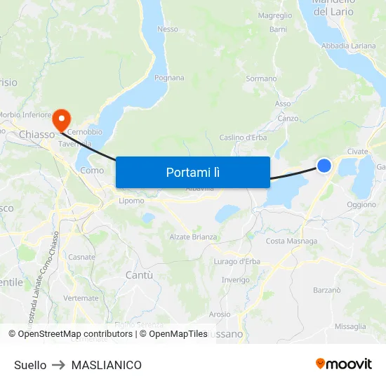 Suello to MASLIANICO map