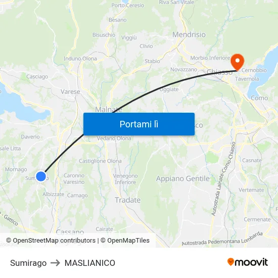 Sumirago to MASLIANICO map