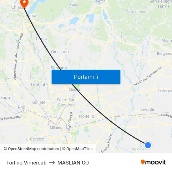Torlino Vimercati to MASLIANICO map