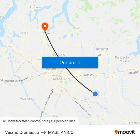 Vaiano Cremasco to MASLIANICO map