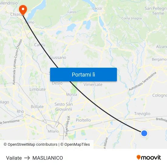 Vailate to MASLIANICO map
