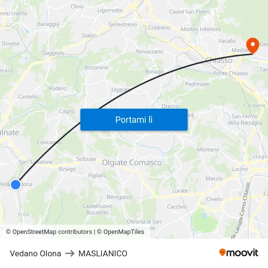 Vedano Olona to MASLIANICO map