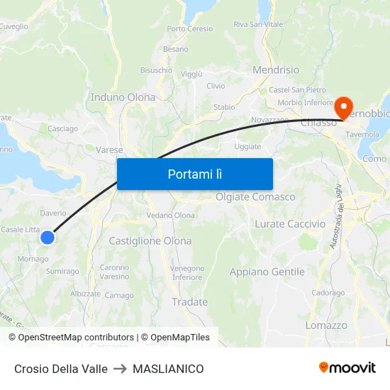 Crosio Della Valle to MASLIANICO map