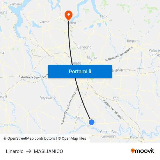 Linarolo to MASLIANICO map