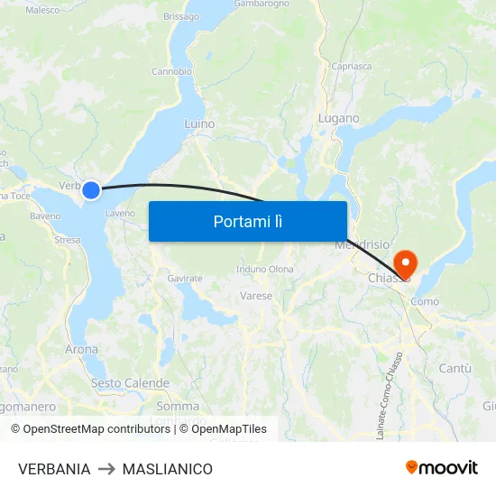 VERBANIA to MASLIANICO map