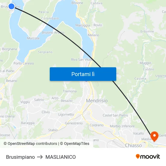 Brusimpiano to MASLIANICO map