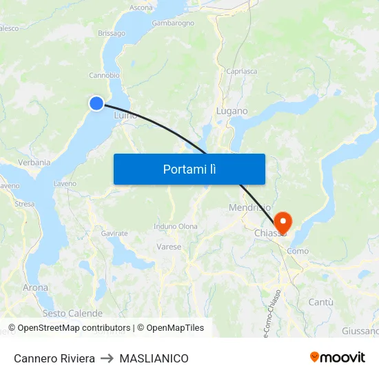 Cannero Riviera to MASLIANICO map