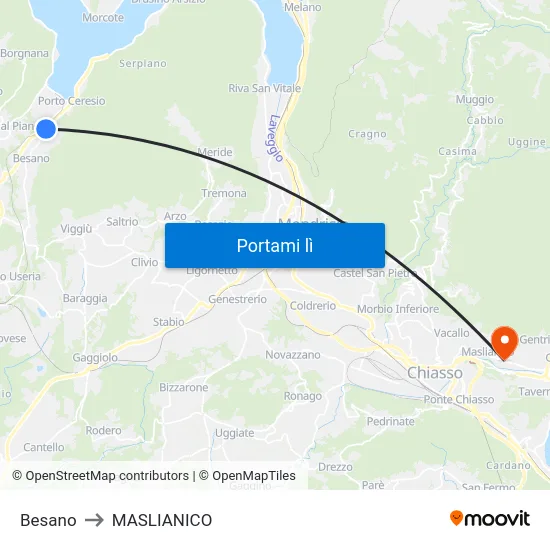 Besano to MASLIANICO map