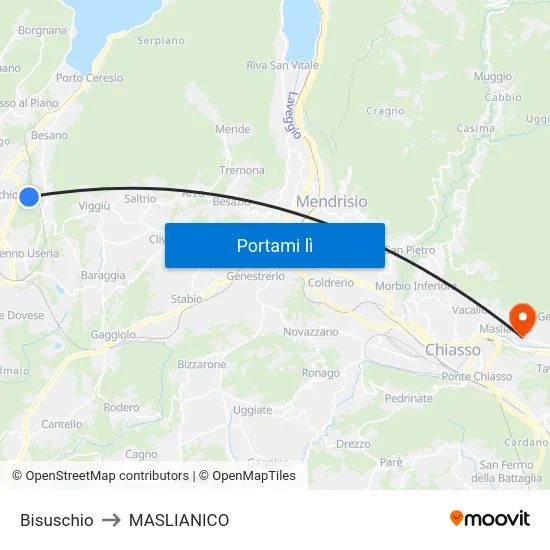 Bisuschio to MASLIANICO map