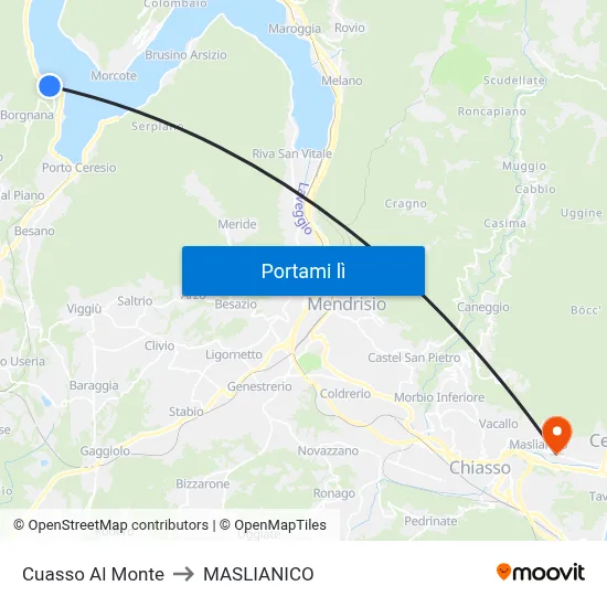 Cuasso Al Monte to MASLIANICO map