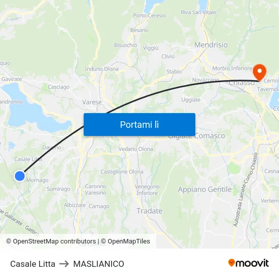 Casale Litta to MASLIANICO map