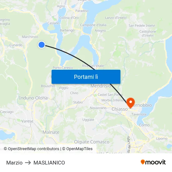 Marzio to MASLIANICO map