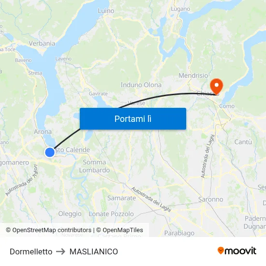 Dormelletto to MASLIANICO map