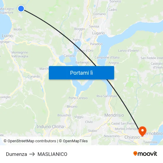 Dumenza to MASLIANICO map