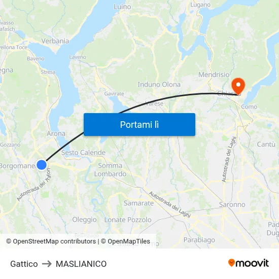 Gattico to MASLIANICO map