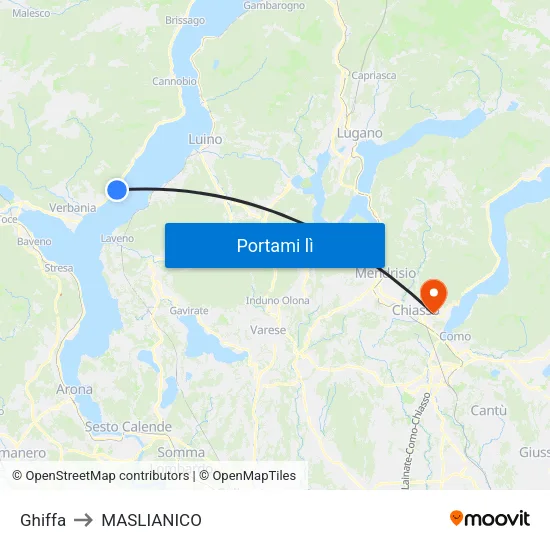 Ghiffa to MASLIANICO map
