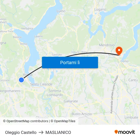 Oleggio Castello to MASLIANICO map