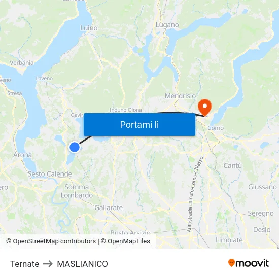 Ternate to MASLIANICO map