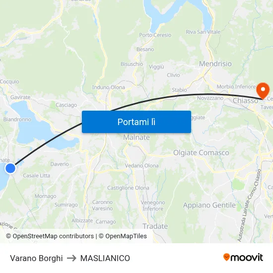 Varano Borghi to MASLIANICO map