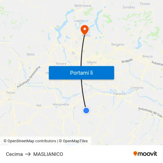 Cecima to MASLIANICO map