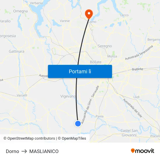 Dorno to MASLIANICO map