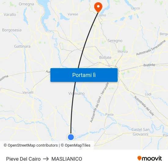 Pieve Del Cairo to MASLIANICO map