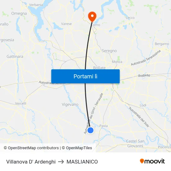 Villanova D' Ardenghi to MASLIANICO map