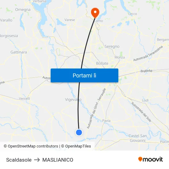 Scaldasole to MASLIANICO map