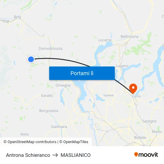 Antrona Schieranco to MASLIANICO map