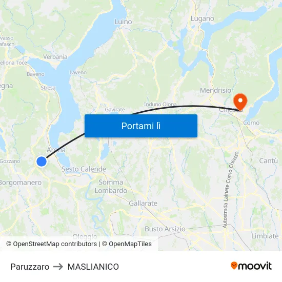 Paruzzaro to MASLIANICO map