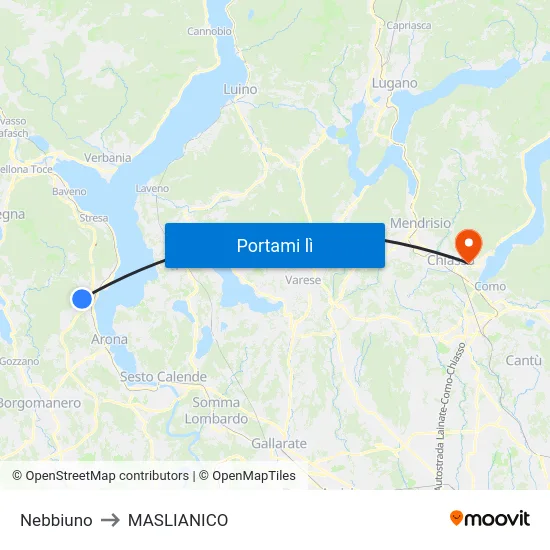 Nebbiuno to MASLIANICO map