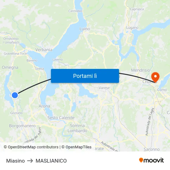 Miasino to MASLIANICO map
