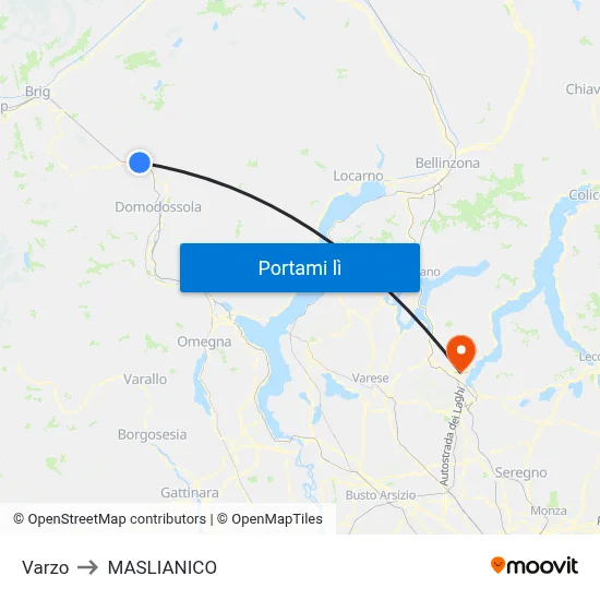 Varzo to MASLIANICO map
