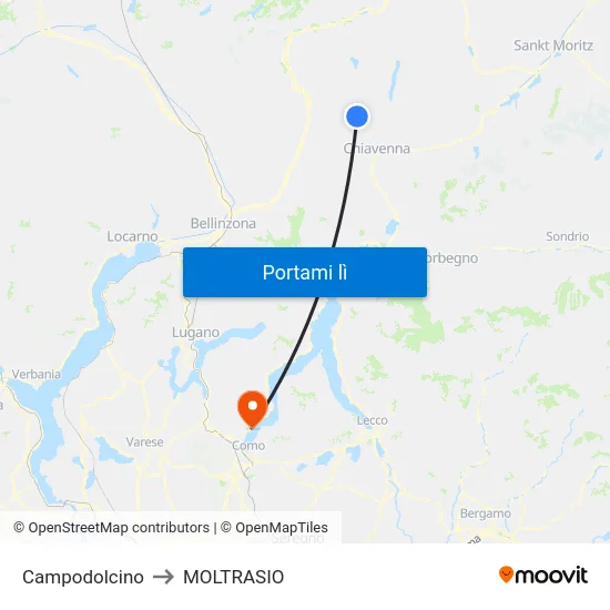Campodolcino to MOLTRASIO map