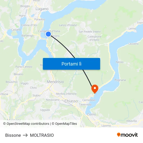 Bissone to MOLTRASIO map