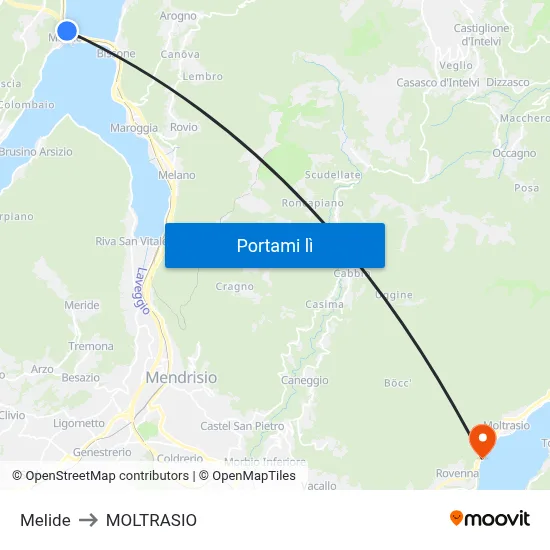 Melide to MOLTRASIO map