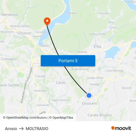 Arosio to MOLTRASIO map